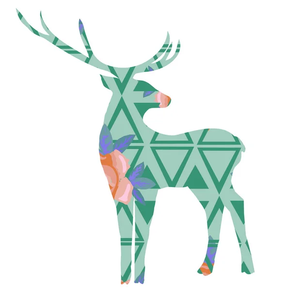 Color abstract deer — Stock Vector