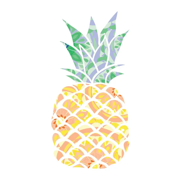 Ilustración de fruta de piña — Vector de stock