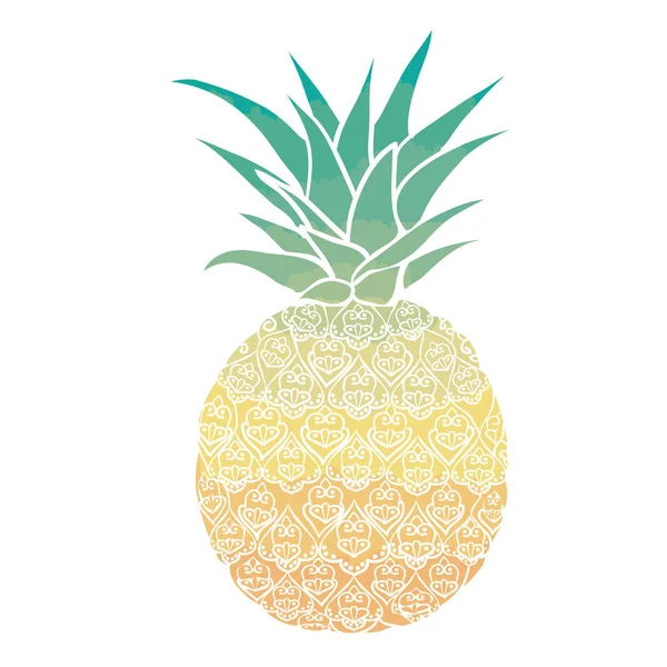 Ilustración de fruta de piña — Vector de stock