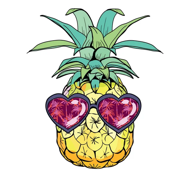 Owoc ananasa z okularami — Wektor stockowy