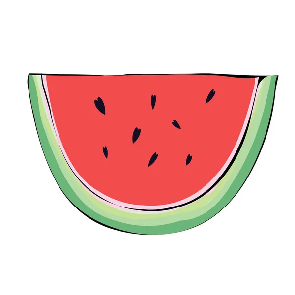 Ilustración de la fruta de sandía — Vector de stock