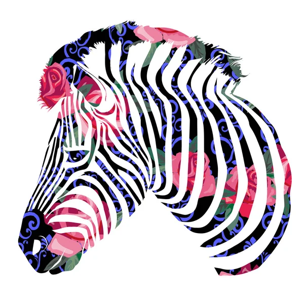 Color abstract zebra — Stock Vector