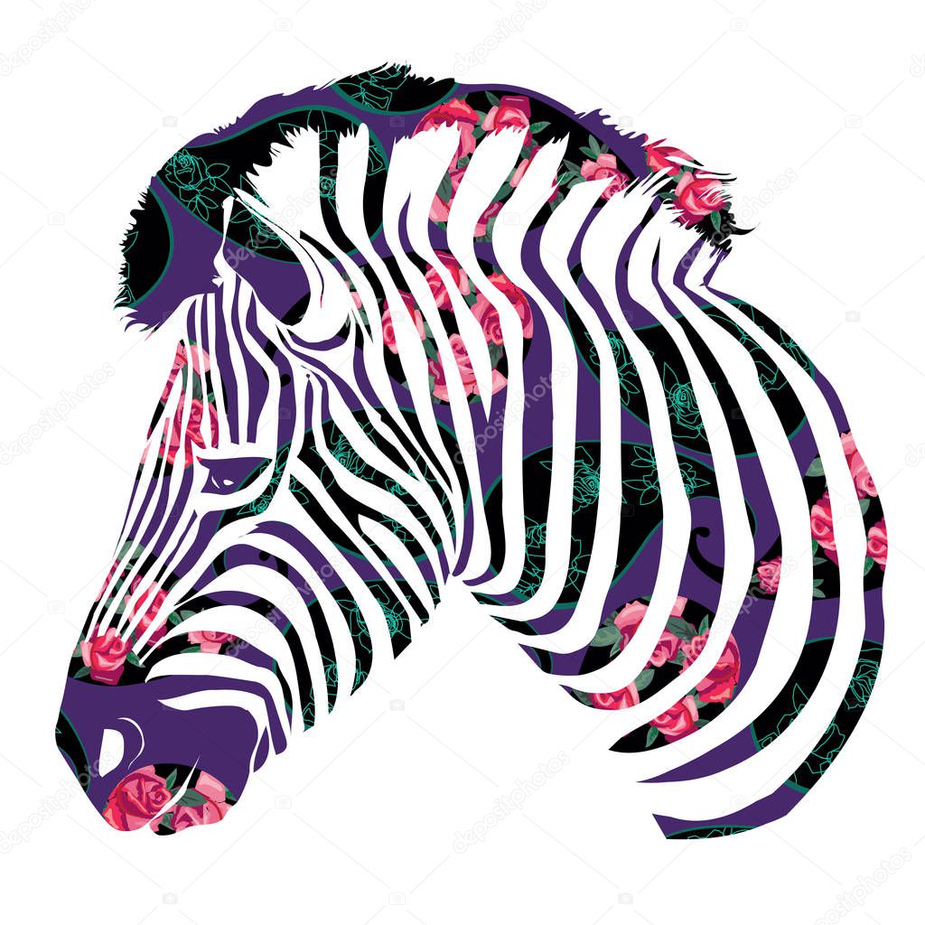 Color abstract vector zebra
