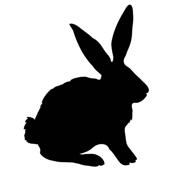 Siyah tavşan siluet — Stok Vektör
