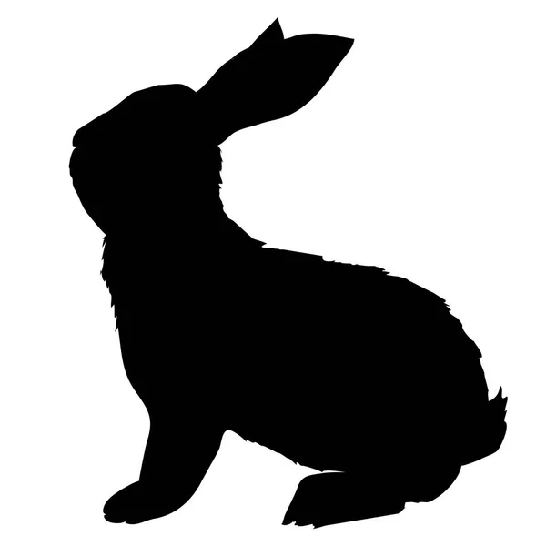 Silhouette de lapin noir — Image vectorielle