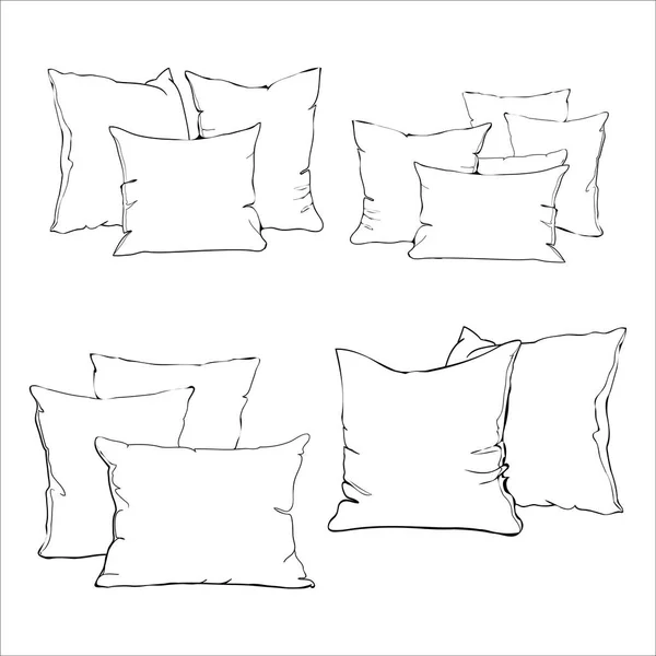 Set of pillows for sleeping — Stock Vector