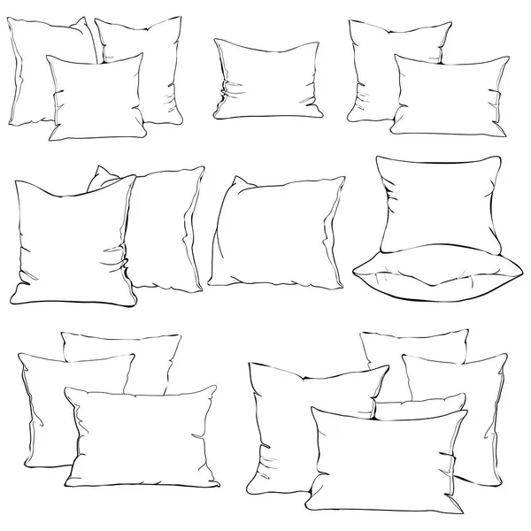 Набор подушек для сна — стоковый вектор
