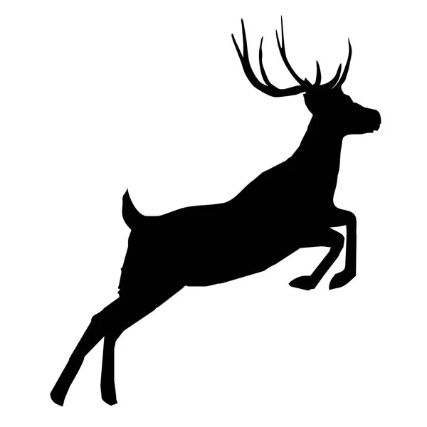 Silhouette cervo nero — Vettoriale Stock