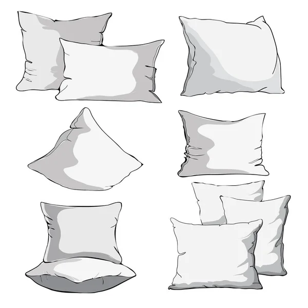 Set of pillows for sleeping — Stock Vector