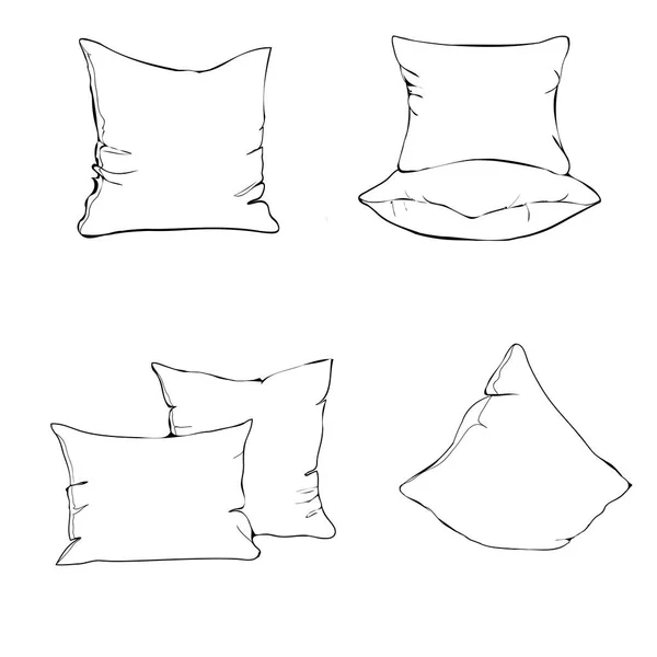 Set of pillows for sleeping — Stock Vector