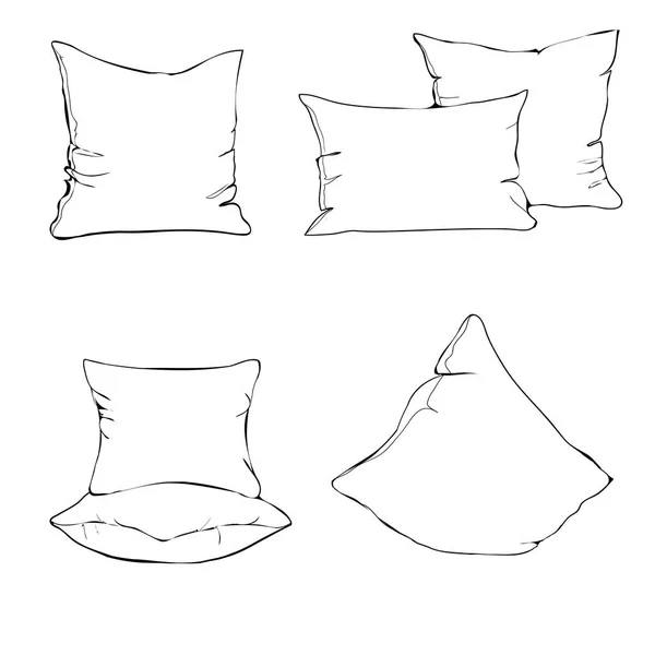 Set di cuscini per dormire — Vettoriale Stock
