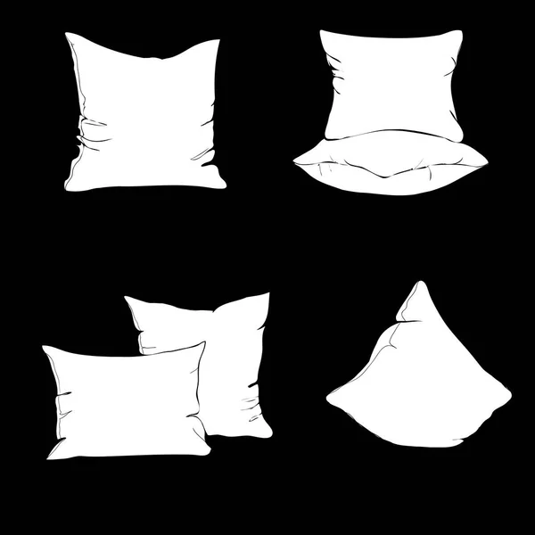 Conjunto de travesseiros para dormir — Vetor de Stock