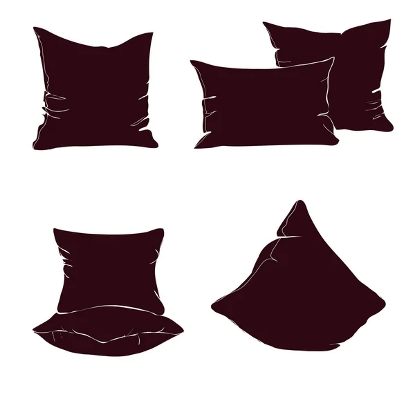 Set of pillows for sleeping — Stock Vector