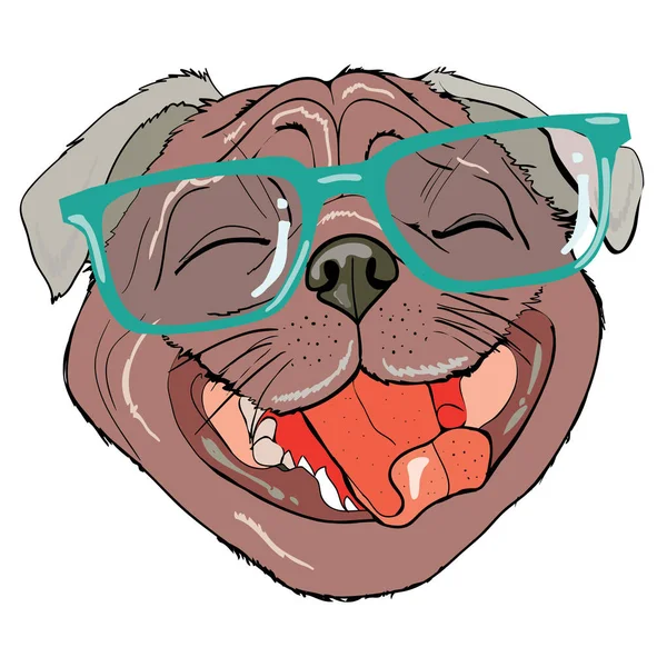 Lindo bulldog con gafas — Archivo Imágenes Vectoriales