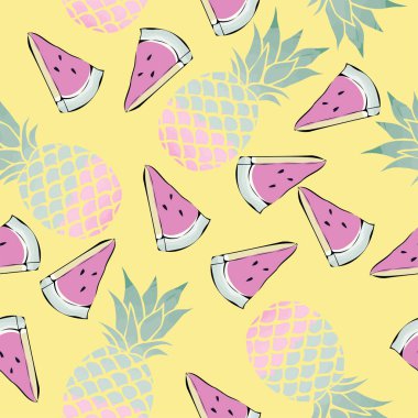 ananas ve karpuz seamless modeli