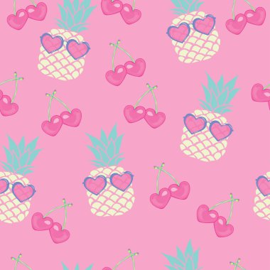 ananas ve kiraz seamless modeli