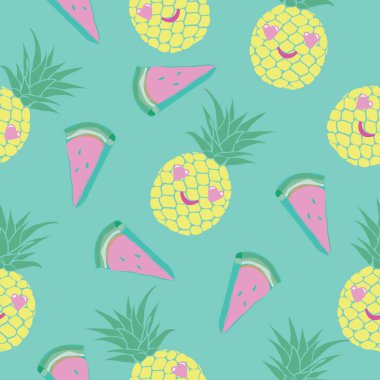 ananas ve karpuz seamless modeli