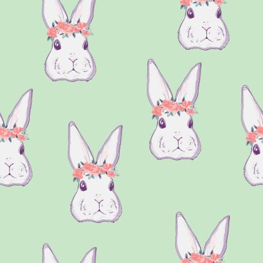 Sevimli tavşanlar seamless modeli