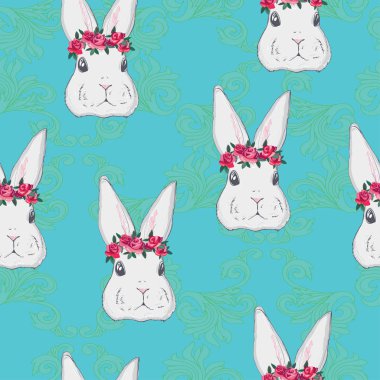 Sevimli tavşanlar seamless modeli