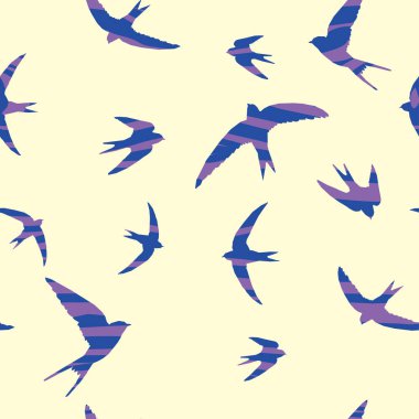 uçan kırlangıç seamless modeli kuşlar