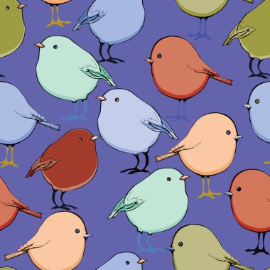 sevimli kuş seamless modeli