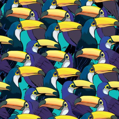 Toucan kuşlar sorunsuz patterm