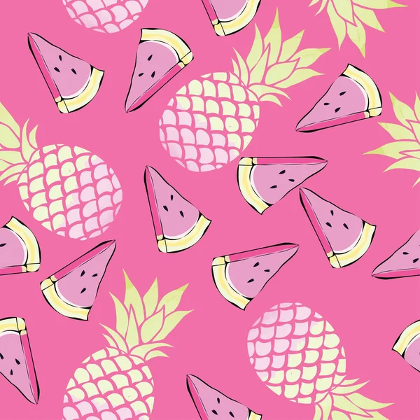 ananas ve karpuz seamless modeli