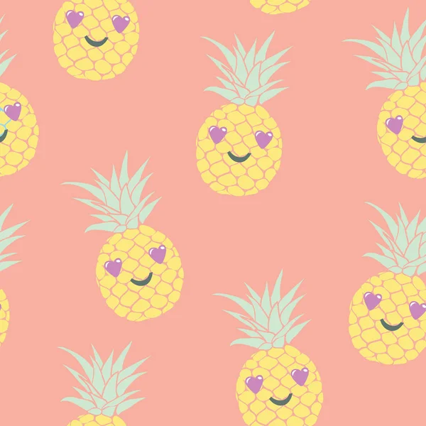 Ananas naadloze patroon — Stockvector