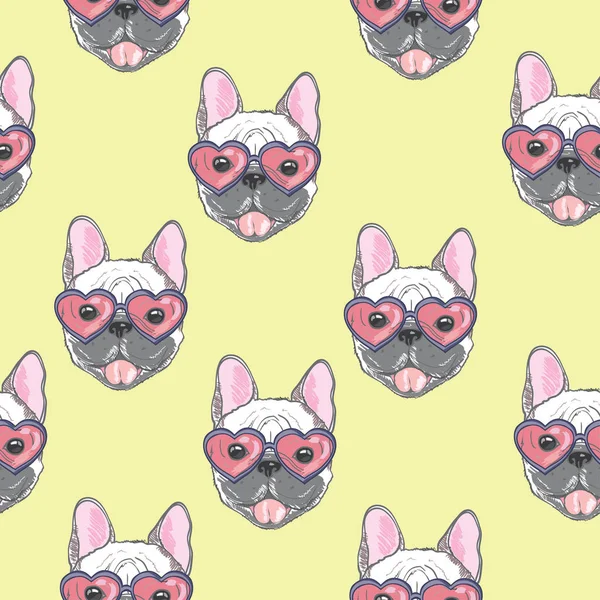 Bulldogs modèle sans couture — Image vectorielle