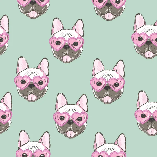 Bulldogs modèle sans couture — Image vectorielle