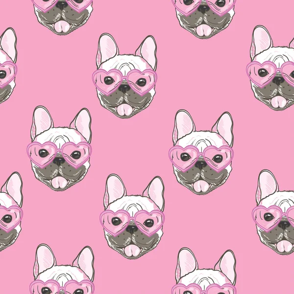 Bulldogs modèle sans couture — Image vectorielle