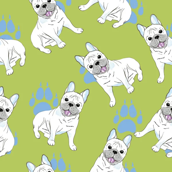 Bulldogs modèle sans couture — Image vectorielle