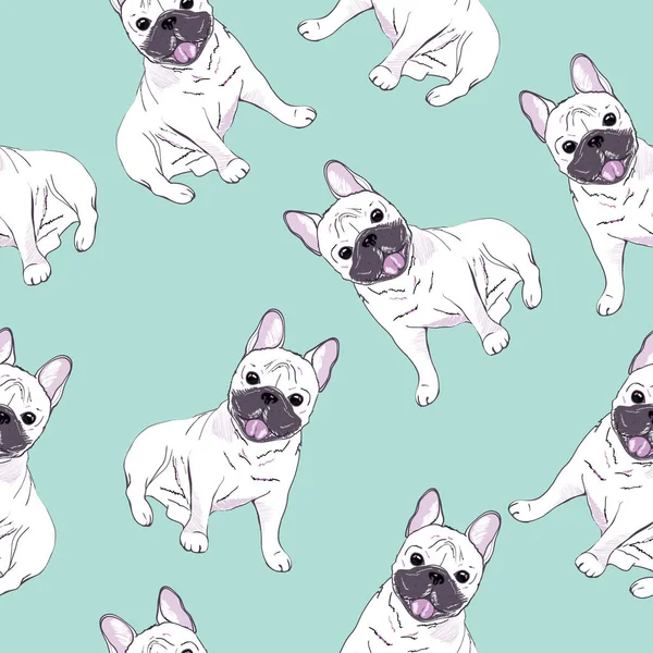 Bulldogs modèle sans couture — Image vectorielle