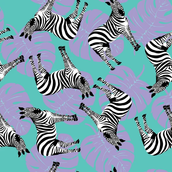 Zebras seamless patern — Stock Vector
