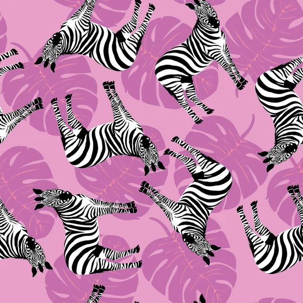 Zebras sem costura patern —  Vetores de Stock