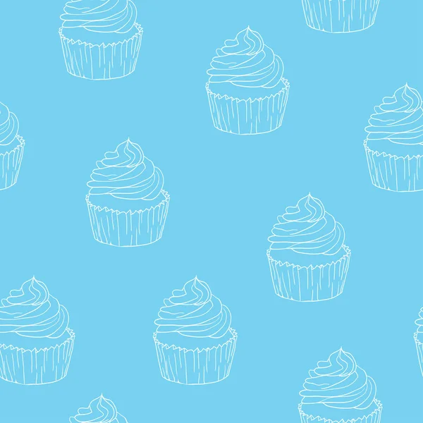 Cupcakes nahtloses Muster — Stockvektor