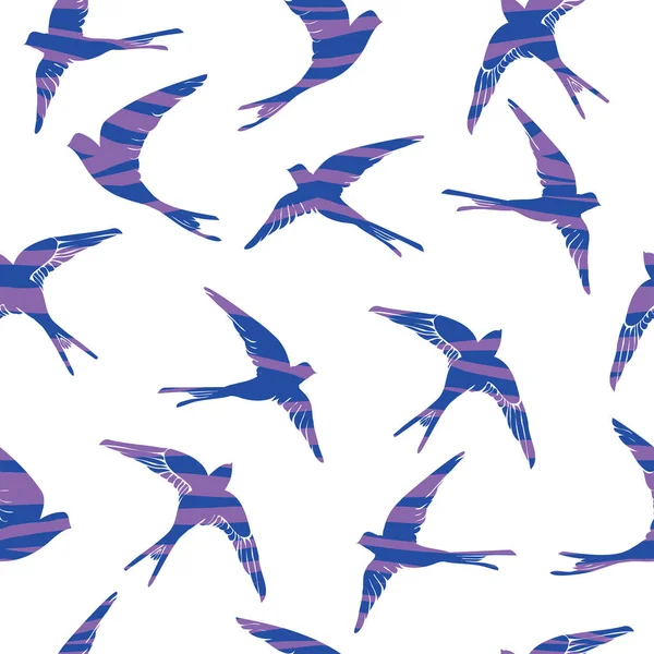 Vol avaler oiseaux modèle sans couture — Image vectorielle