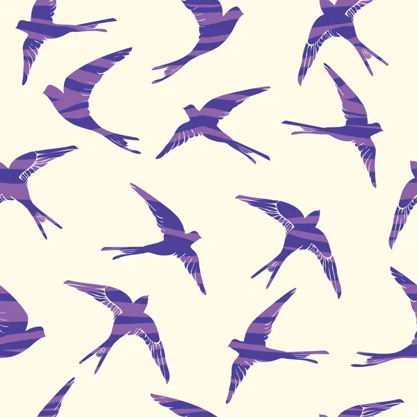 Vol avaler oiseaux modèle sans couture — Image vectorielle