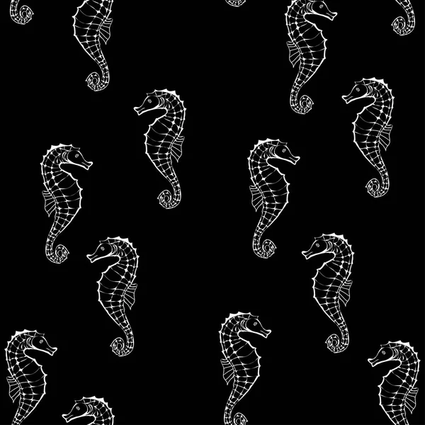 Seepferdchen nahtloses Muster — Stockvektor