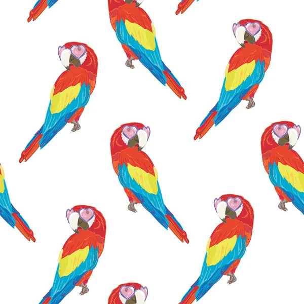 Papagaios sem costura padrão — Vetor de Stock