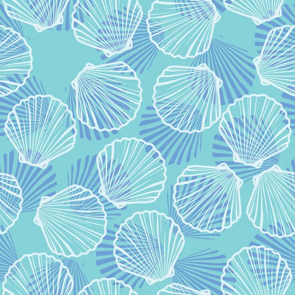 Coquilles motif sans couture — Image vectorielle