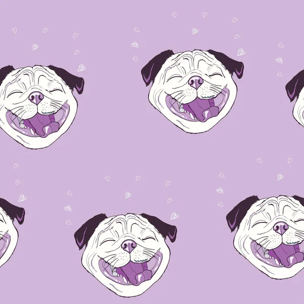 Bulldogs seamless pattern — Stock Vector