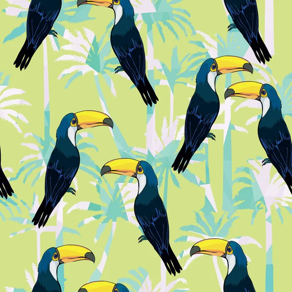Toucan πουλιά απρόσκοπτη patterm — Διανυσματικό Αρχείο