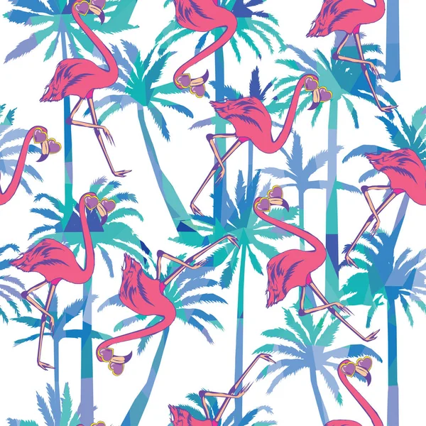 Flamingos seamless mönster — Stock vektor