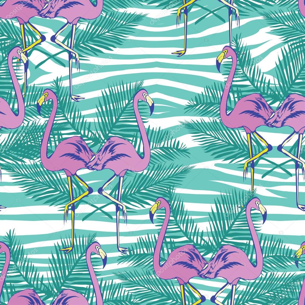 Flamingos seamless pattern