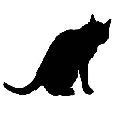 Tasarım siyah kedi silueti