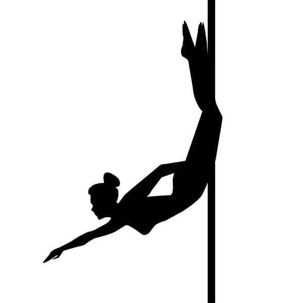Pole dancer silhouette — Stock Vector