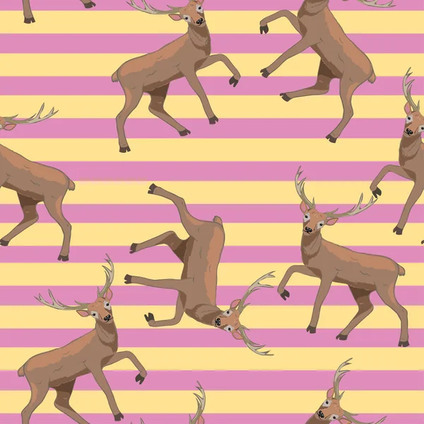 鹿のシームレス パターン — ストックベクタ