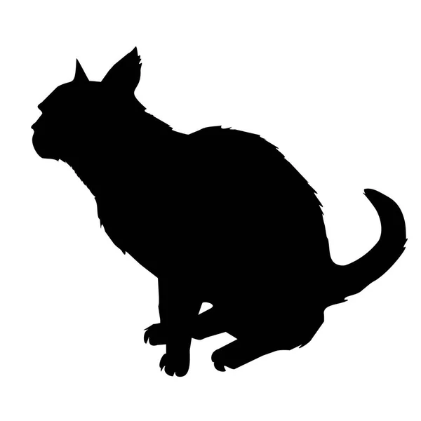 Diseño de silueta de gato negro — Vector de stock
