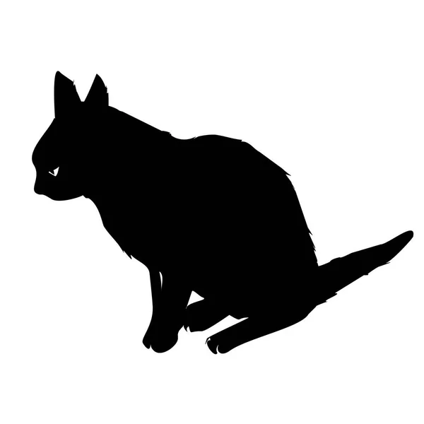 검은 고양이 실루엣 — 스톡 벡터